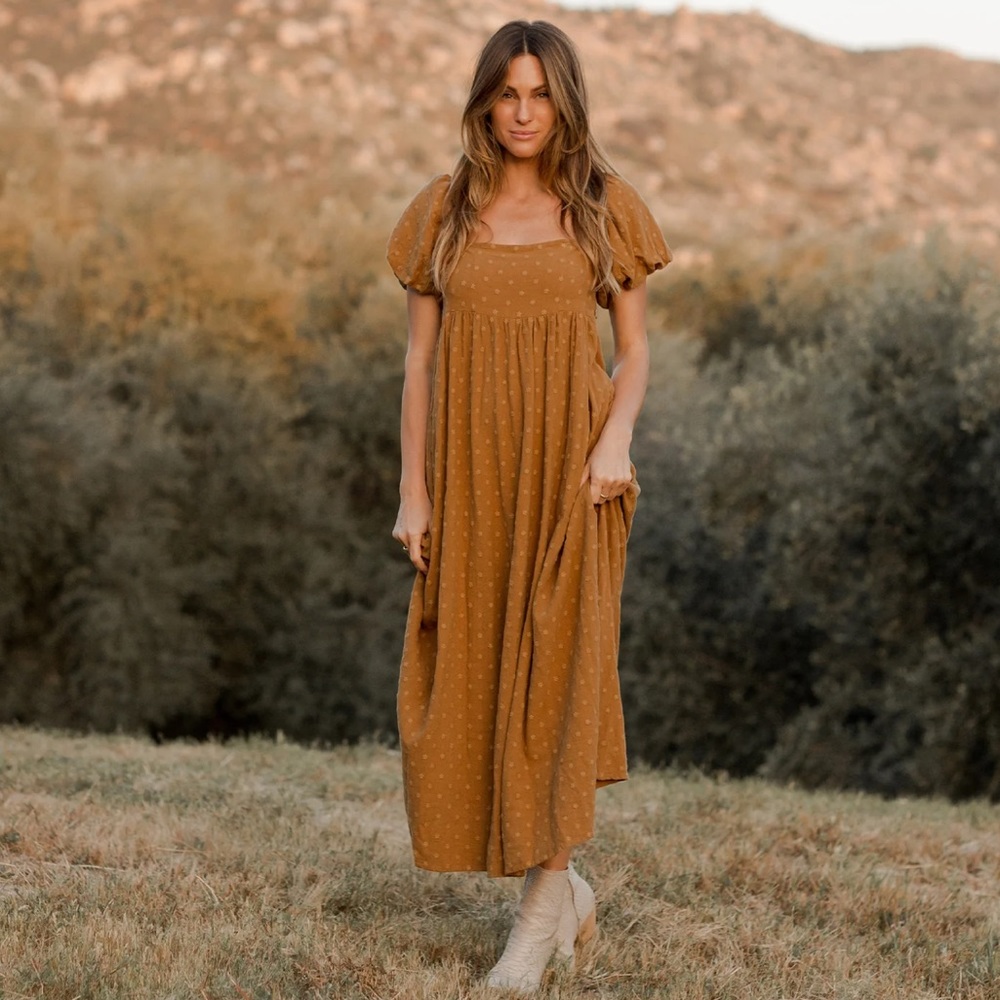 Rylee & Cru Oceane Dress in Brass
